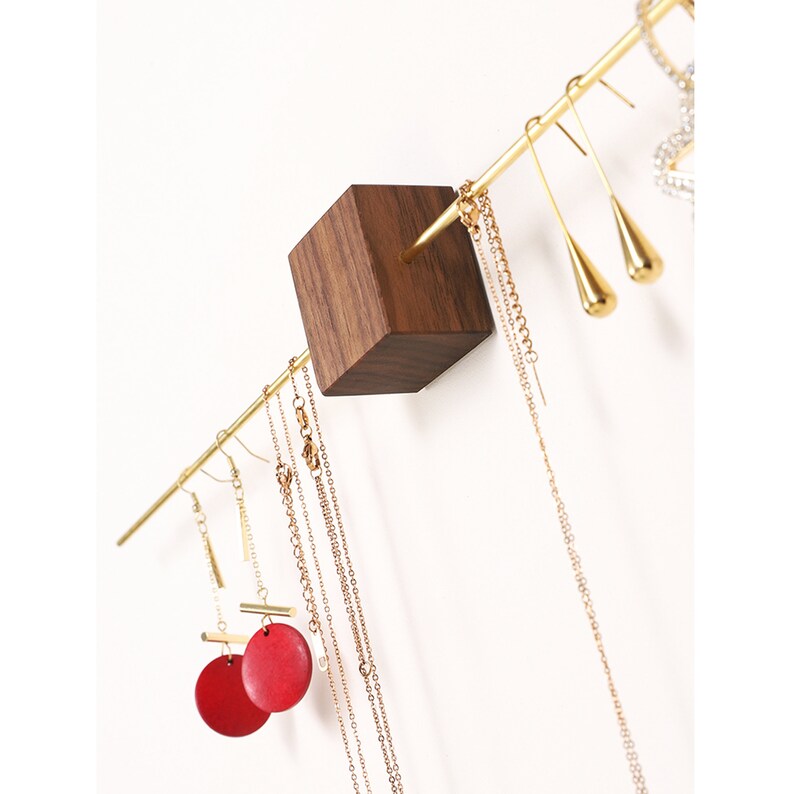 Minimalist Wall Jewelry Rack Wood Jewelry Rack Wall Jewelry Etsy