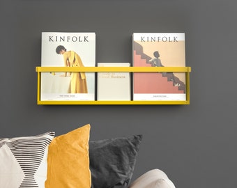 Contemporary Wall-Mounted Bookshelf ManyfoldStore / Compact Magazine Rack / Industrial Book Organizer / Kid's room display / Brochure Holder