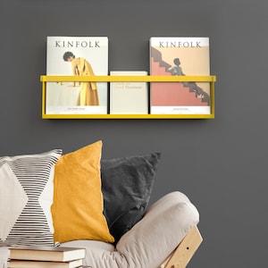 Contemporary Wall-Mounted Bookshelf ManyfoldStore / Compact Magazine Rack / Industrial Book Organizer / Kid's room display / Brochure Holder