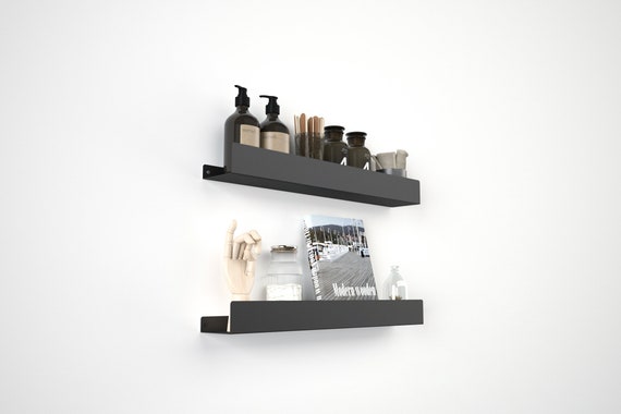 Modern Bathroom Shelf, Industrial Bathroom Black Shower Shelf, Minimalist  Bathroom Accessories, Black Shelves With Railing, Dabstory LAVANDA 