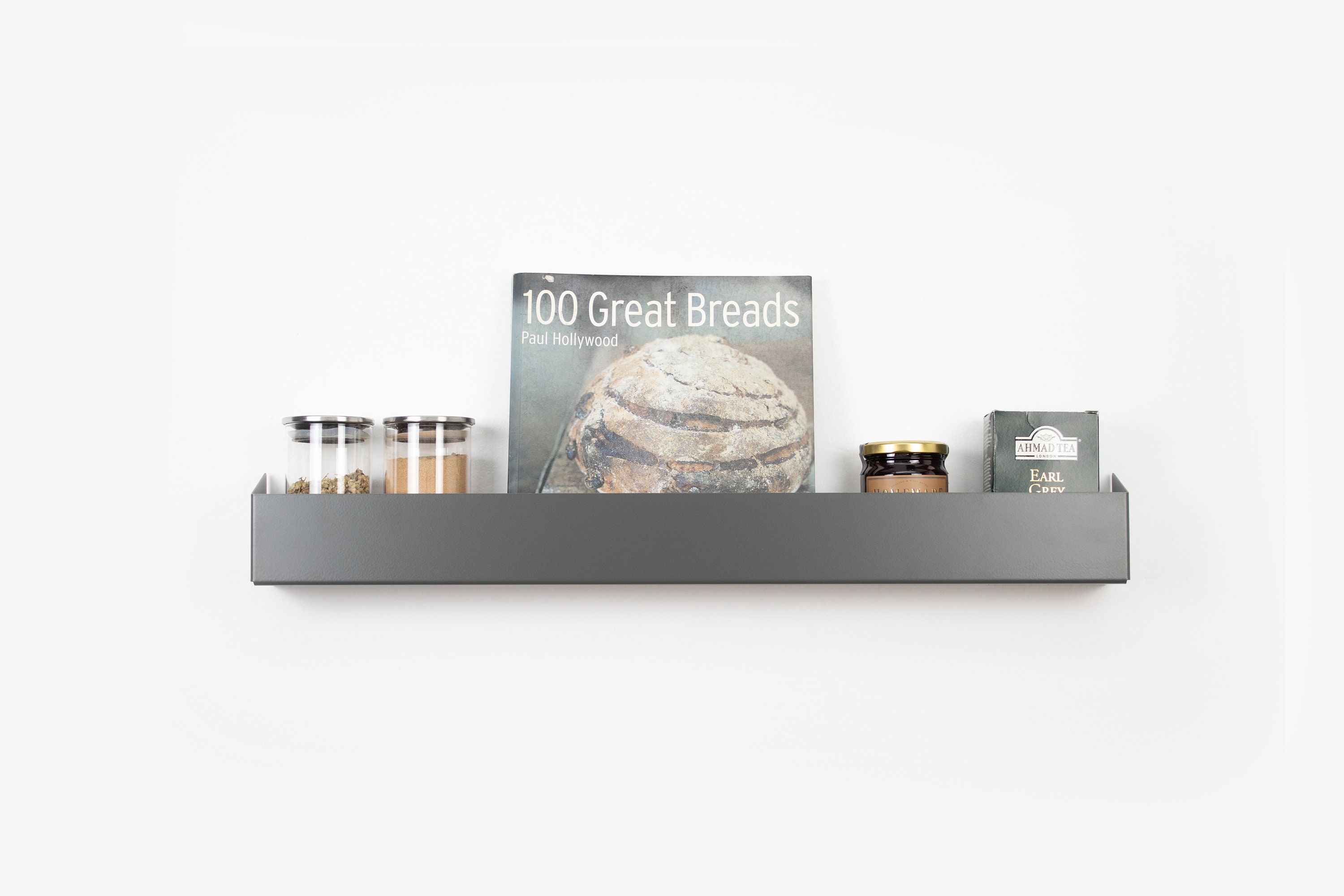 Floating Supplement Rack Cookbook Stand / Floating Kitchen Shelf/ Spice Jar Organizer / Wall ...