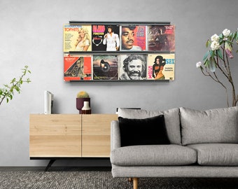 Record Exhibition Display / Wall Mounted Vinyl Holder / Minimal Record Shelf Pink / Wall Record Unit