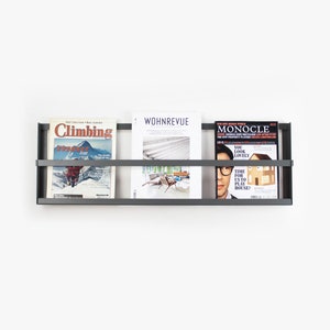 Wall Mounted Big Magazine Rack / Magazine and Book Holder / Gift For Readers / Cafe Magazine and Book Display / Minimalist Book Showcase