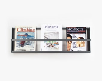 Wall Mounted Big Magazine Rack / Magazine and Book Holder / Gift For Readers / Cafe Magazine and Book Display / Minimalist Book Showcase