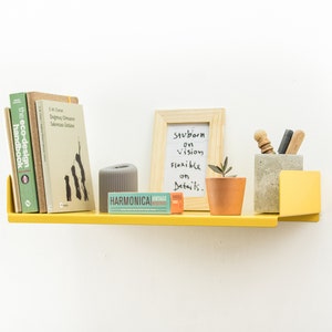 Floating Wall Mount Bookshelf / Vintage Book Shelf / Rustic Wall Shelves / Industrial Bookcase / Retro Metal Shelves / image 1