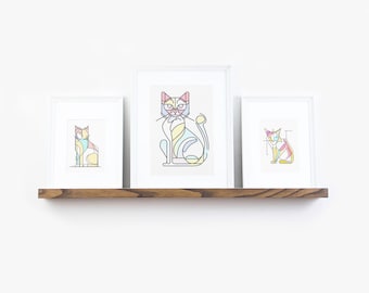 Wall Organizer Shelf / Wood and Metal Picture Ledge / Wall Frame Rail / Wood Photograph Shelves / Photo Ledge / Entryway Organizer Shelf /