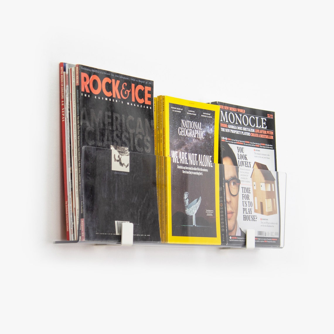 Magazine Rack Acrylic / Art Deco Book Rack / Wall-mount Book Holder ...