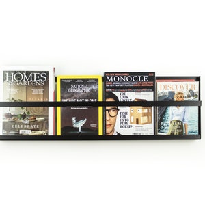 Wall Mounted Big Magazine Rack / Wall Mount Book Shelf / | Etsy