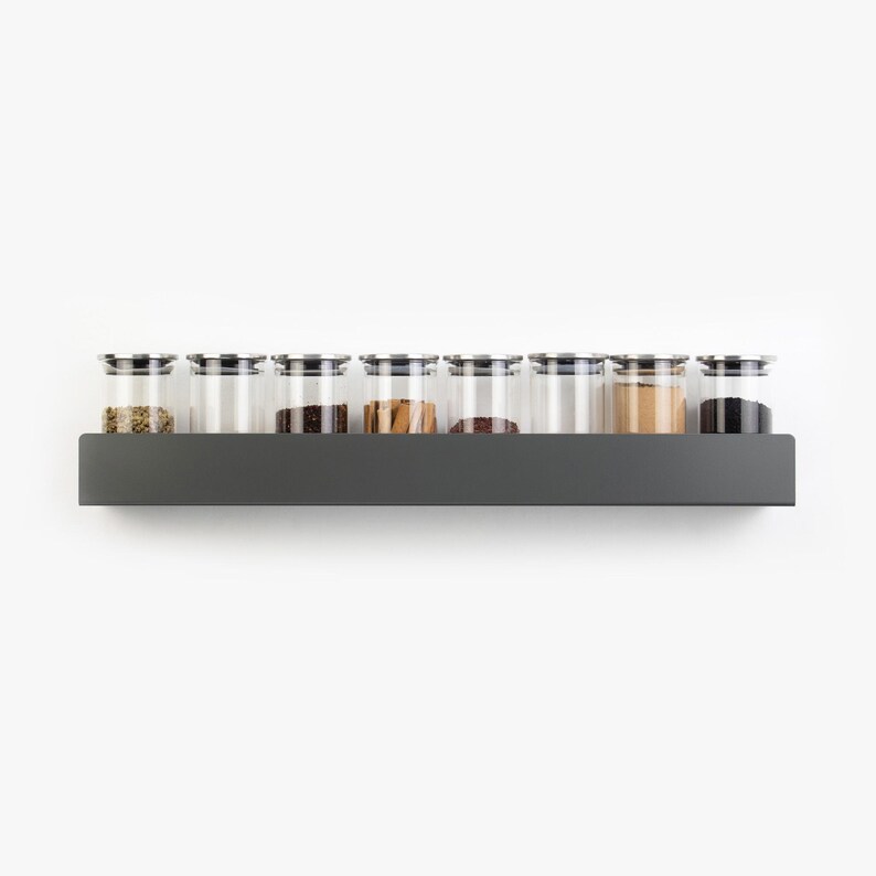 Spice Rack / Floating Spice Shelf / Spice Jar Organizer/ Wall Mount ...
