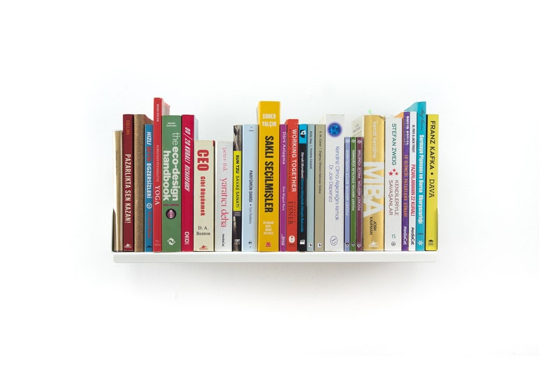 Floating Bookshelf / Floating Book Shelves White / Plant Shelf / Wall Mounted / Boho Bookshelf / Mid Century Modern Decor Shelves image 2
