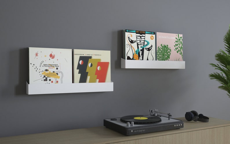 ManyfoldStore Vinyl Record Shelf / Now Playing Vinyl Rack / Wall Hanging Vinyl Record Stand / Wall Mounted Vinyl Record Shelf / image 2
