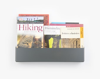 Wall Mounted Book Holder / Wall Hanging Bookshelf / Magazine Rack /  Reading Corner Decor /  Magazine Shelf / Floating Shelves /Office Decor