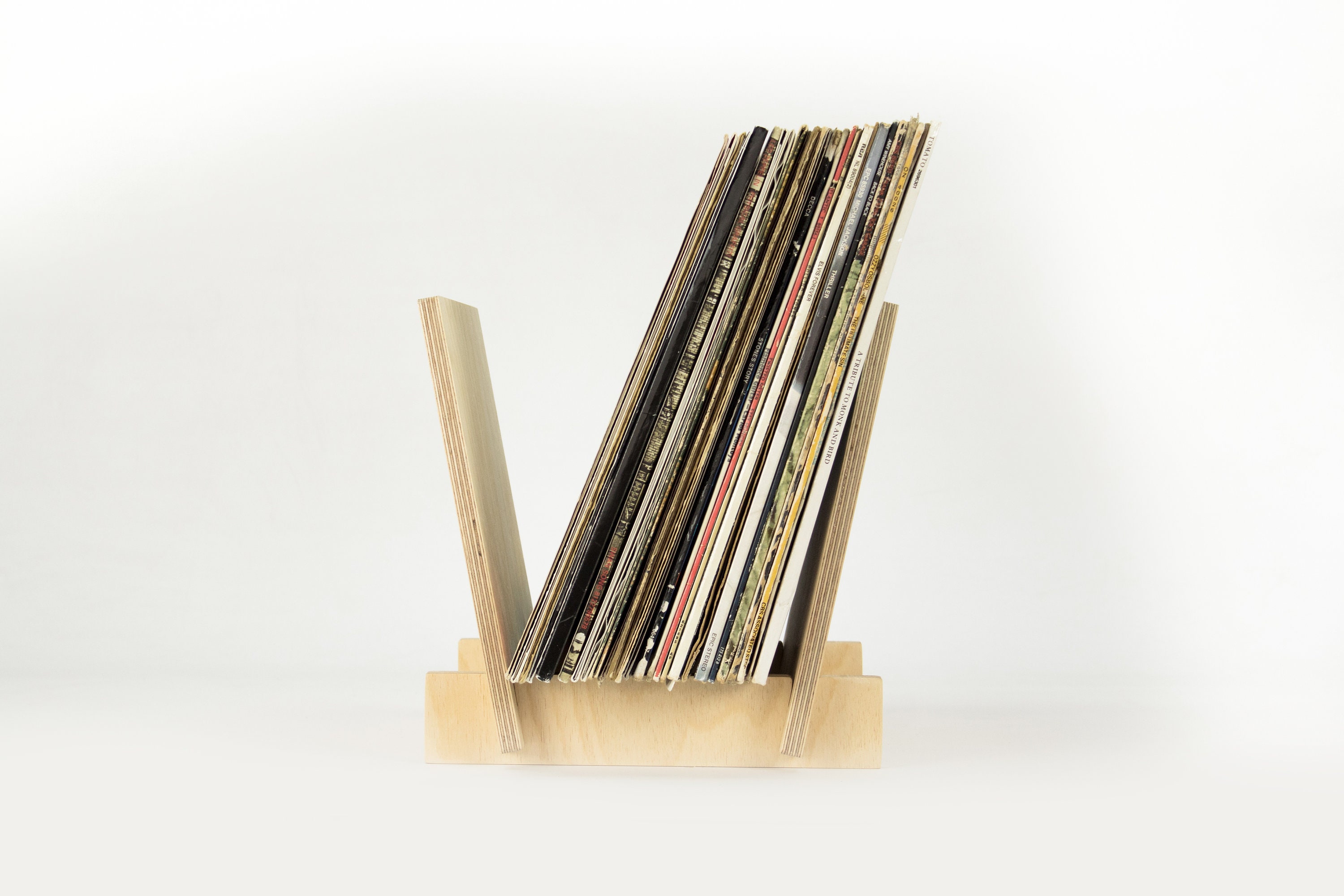 Vinyl Record Flip Rack Made of Wood / Desktop Record Storage Etsy