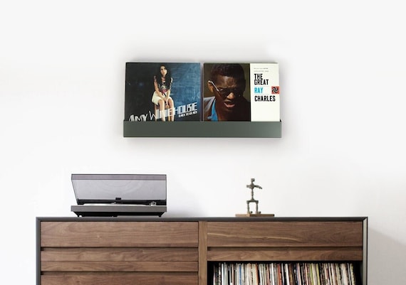  Exhibidor de discos de vinilo para montaje en pared [5  unidades] – Muestra tus álbumes sin dañar tus paredes, perfecto para  oficina, hogar, dormitorios y apartamentos (negro, 5) : Electrodomésticos