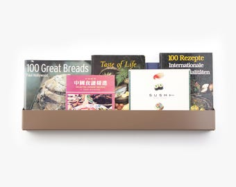 Wall Mounted Book Nook Rack/ Magazine Rack for Reading Corner / Floating Magazine Shelf / Wall Mount Bookshelf/ Metal Book Shelf/ Brown Rack