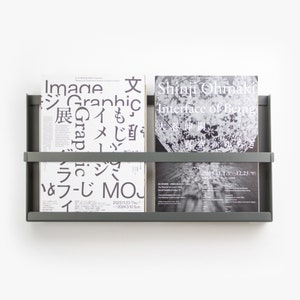 Industrial Wall Magazine Rack Metal Floating Shelf Farmhouse Decor in Gray, Black, White and Yellow