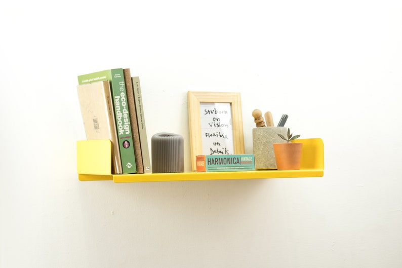 Floating Bookshelf / Floating Book Shelves White / Plant Shelf / Wall Mounted / Boho Bookshelf / Mid Century Modern Decor Shelves image 9