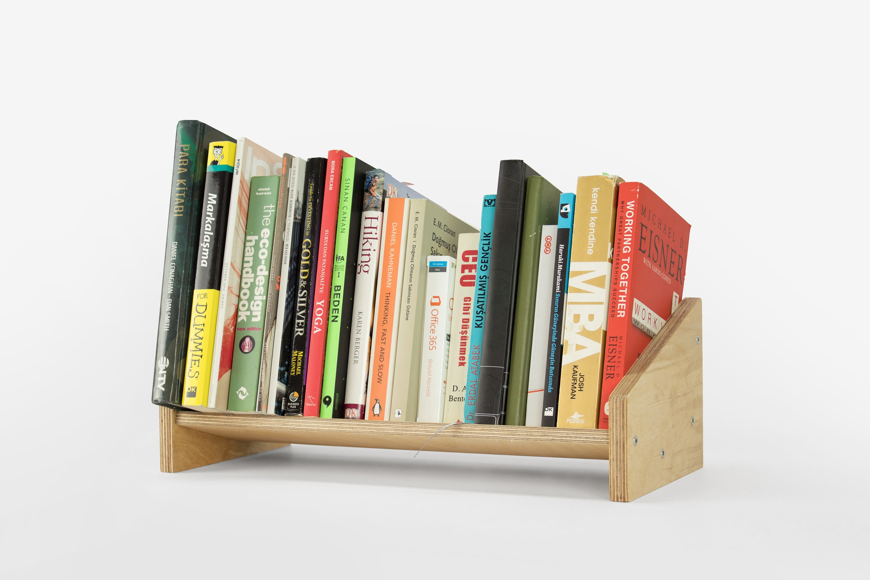 Organizador de libros, mini estantería, estantería de árbol de madera  maciza, ingenioso de 3 niveles que ahorra espacio, organizador de  almacenamiento