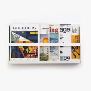 Wall Mounted Magazine Rack / Magazine Storage / Minimalist Newspaper Rack / White Metal Floating Shelf / Furniture Decorative for Livingroom