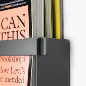 Wall Mounted Magazine Holder / Yellow Book Shelf / Floating Magazine ...