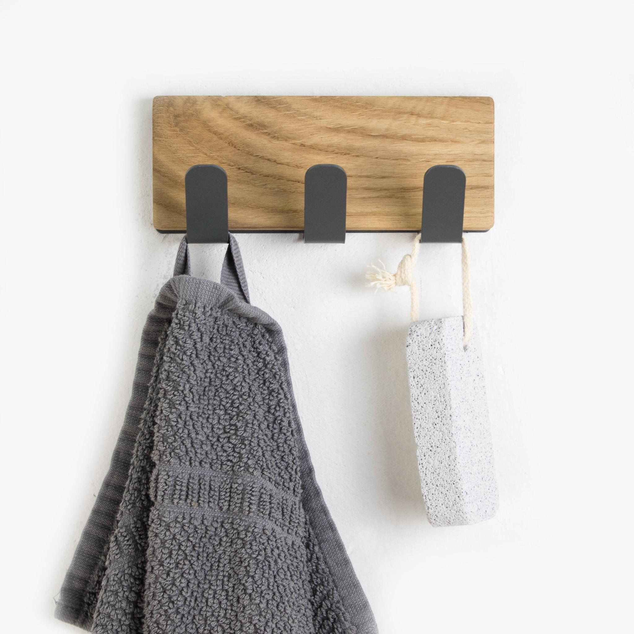 Wall Hooks Modern / Oak Robe Hook / Multi Hook Rack / Minimalist Towel ...