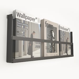 Wall Mounted Big Magazine Rack / Magazine and Book Holder / Gift For Readers / Cafe Magazine and Book Display / Minimalist Book Showcase