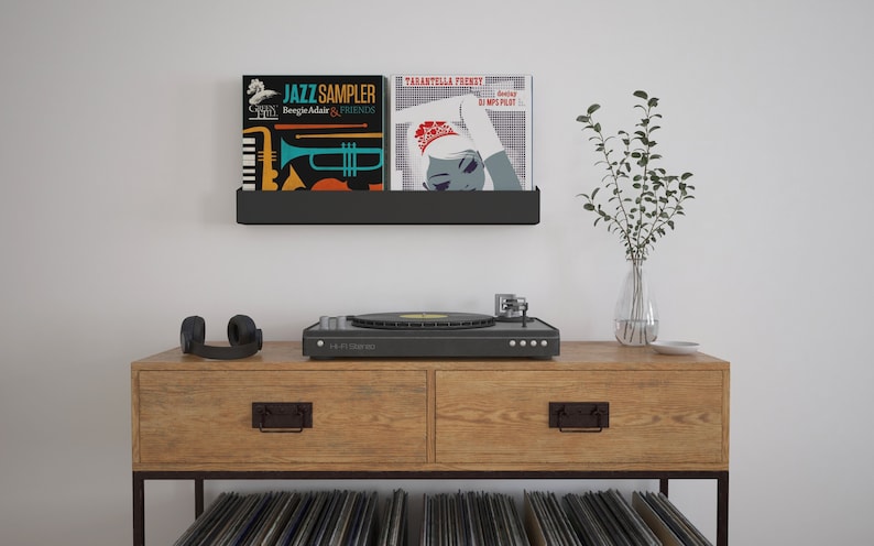 ManyfoldStore Vinyl Record Shelf / Now Playing Vinyl Rack / Wall Hanging Vinyl Record Stand / Wall Mounted Vinyl Record Shelf / image 7