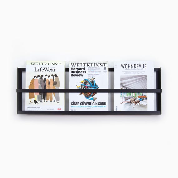 Metal magazine rack wall mounted hotsell
