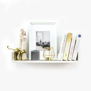 Floating Bookshelf / Floating Book Shelves White / Plant Shelf / Wall Mounted / Boho Bookshelf / Mid Century Modern Decor Shelves