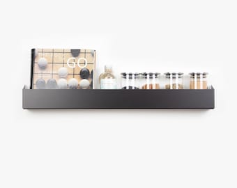 Wall Mounted Spice Rack/ Metal Spice Shelf / Spice Jar Organizer / Floating Kitchen Rack/ White Spice Storage / Space Saving Kitchen Shelves