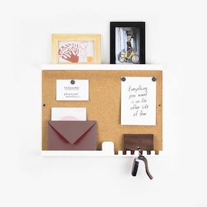 Magnetic Pinboard Wall Mounted / Memory Board / Magnetic Memo Board / Mail and Key Organizer / Corkboard / Pin Display Wall Organizer