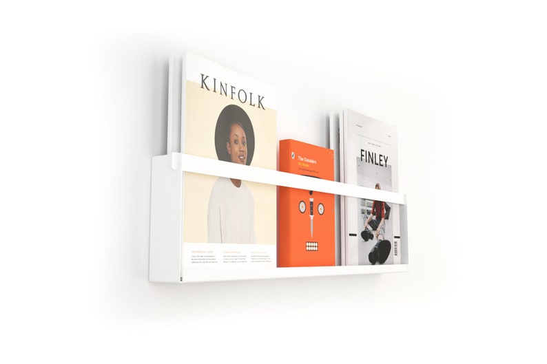 White Magazine Holder / Wall Mounted Magazine Rack / Etsy UK