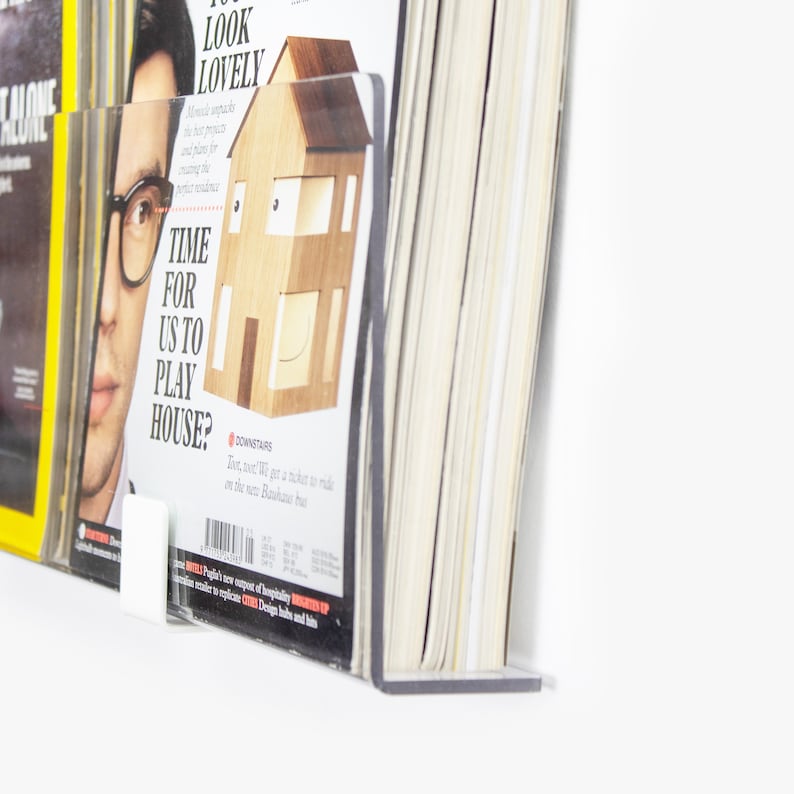 Magazine Rack Acrylic / Art Deco Book Rack / Wall-mount Book Holder ...