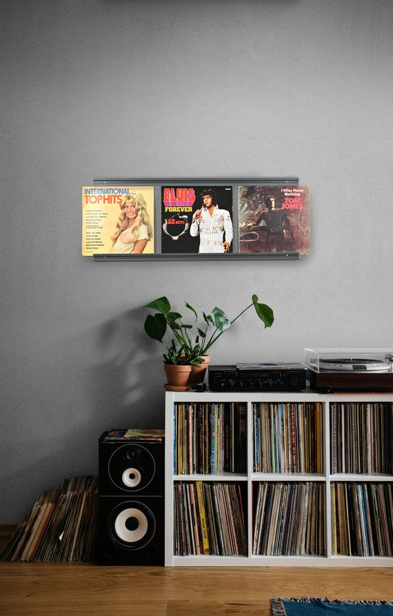 Support vinyle mural, 4 pièces, Rangement, Couleur noir mat métal, Accessoires  pour disques et étagère