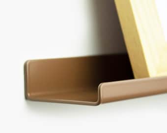 Premium Picture Ledges / Metal Frame Racks/ Contemporary Wall Frame Shelves for Minimalist Wall Decor / Brown Photo Rail / Display Shelves