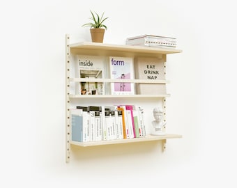 Manyfold Easy Shelves: Modular Retro Shelving Unit / Mid Century Modern Custom Shelves / Magazine Rack and Bookshelf