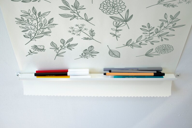 Paper Roller With Pen Holder / Paper Dispenser / Studio Roller | Etsy