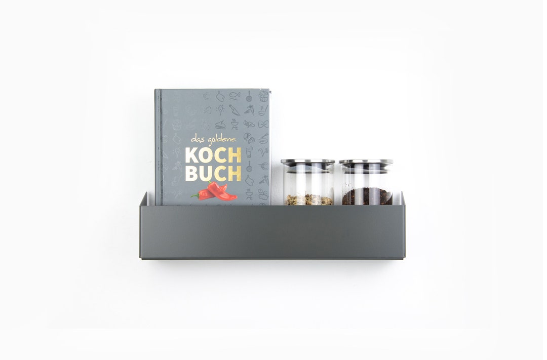 Floating Supplement Rack Cookbook Stand / Floating Kitchen Shelf/ Spice Jar Organizer / Wall ...