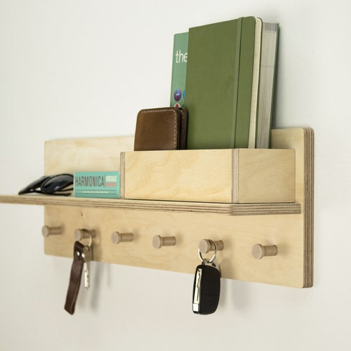 Coat Rack Wall Mount Entryway Organizer Shelf With Hooks Etsy