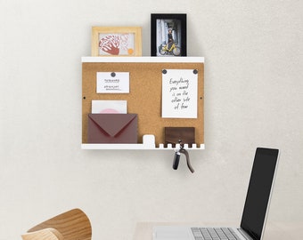 Magnetic Pinboard Wall Mounted / Memory Board / Magnetic Memo Board / Mail and Key Organizer / Corkboard / Pin Display Wall Organizer