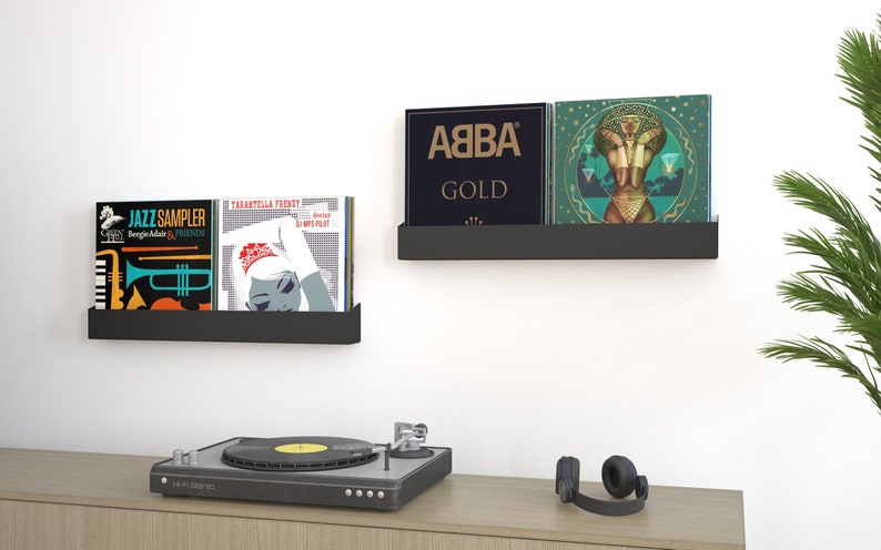 ManyfoldStore Vinyl Record Shelf / Now Playing Vinyl Rack / Wall Hanging Vinyl Record Stand / Wall Mounted Vinyl Record Shelf / image 5