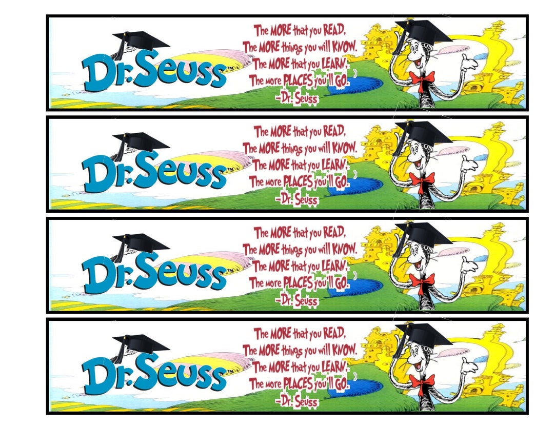 Dr. Seuss Graduation Water Bottle Label - Etsy