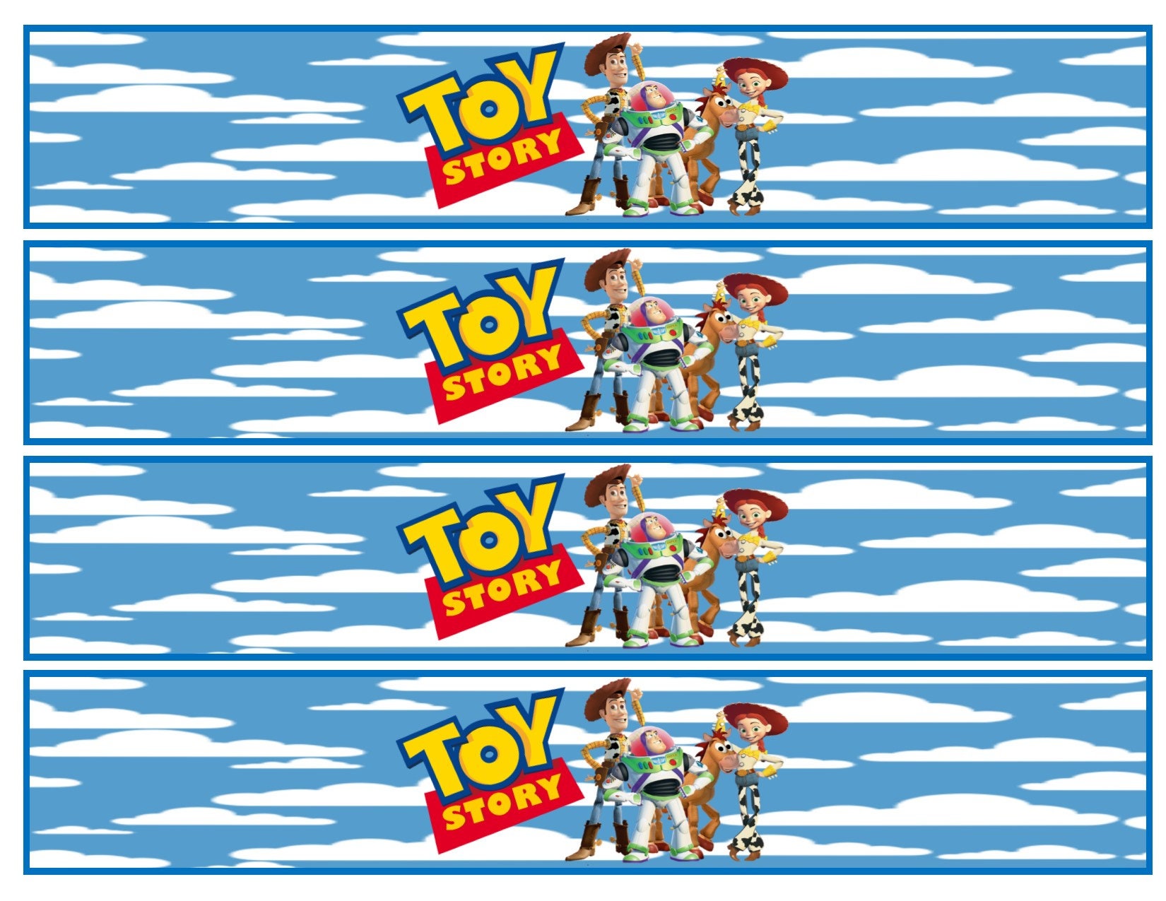 Toy Story 4 personalized water bottle labels –