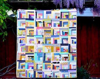 Scrappy Quarter Log Cabin Quilt