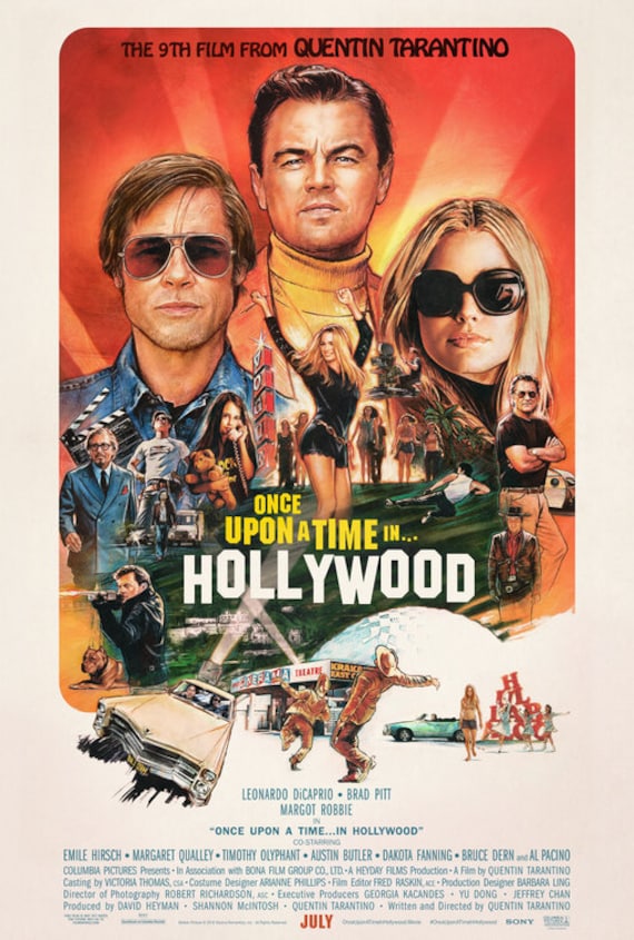 Once Upon a Time in Hollywood Movie Fabric Silk Poster 24/"x36/" 11/"x17/" 2019