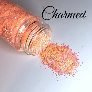 Charmed /A chameleon color shifting pastel peach/opal effect polyester glitter great for flesh color