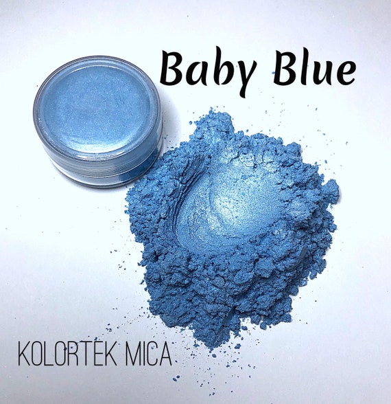 Baby Blue Mica Powder, Pearlescent Mica Powder, KOLORTEK Mica Powder,  Cosmetic Grade Mica Powder, Baby Blue Mica, Baby Blue Pigment 