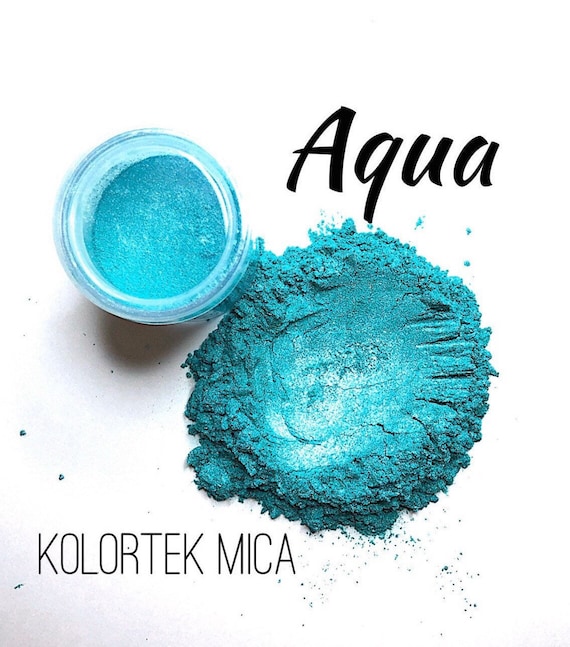 Aqua Mica Powder, Pearlescent Mica Powder, KOLORTEK Mica Powder, Cosmetic Grade Mica Powder, Aquamarine Mica Powder, Aqua Pigment