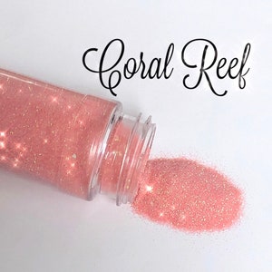 Coral Reef/ An iridescent Coral polyester ultra fine glitter