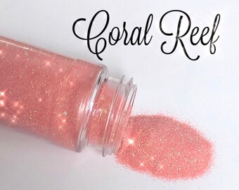Coral Reef/ An iridescent Coral polyester ultra fine glitter